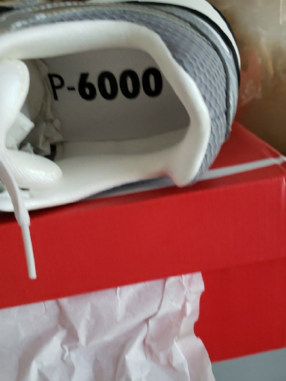 Nike P6000 Silver Metallic Running Shoe with Black Swoosh and White Laces - Picture 8 of 9